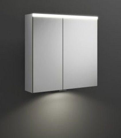 Burgbad Iveo mirror cabinet with horizontal LED lighting SPHY070, power socket left, with LED washbasin lighting, width: 708mm