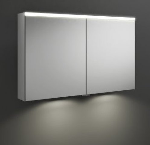 Burgbad Iveo mirror cabinet with horizontal LED lighting SPHY110, left stop, with LED washbasin ligh...