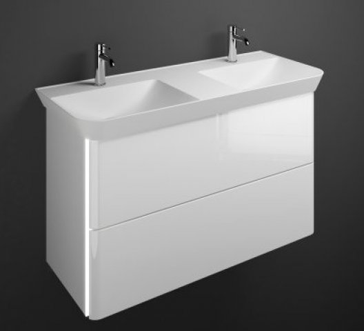 Burgbad Iveo cast mineral washbasin incl. vanity unit SFFU120, incl. LED vanity unit lighting, width...