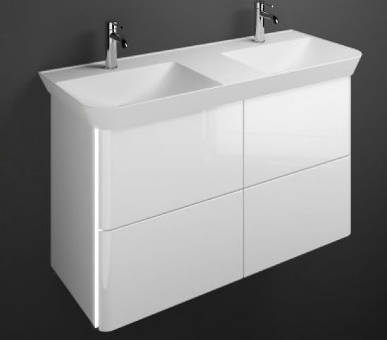 Burgbad Iveo cast mineral washbasin incl. vanity unit SFFY120, incl. LED vanity unit lighting, width...