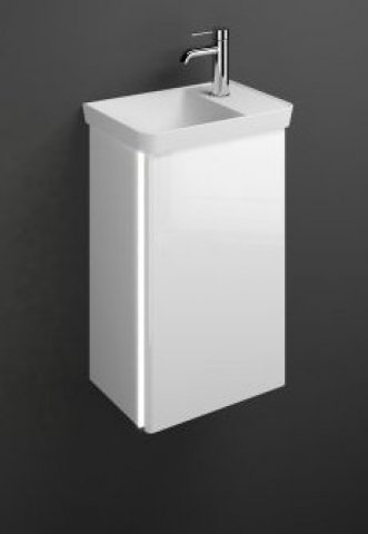 Burgbad Iveo cast mineral washbasin incl. vanity unit SFGX044L, incl. LED vanity unit lighting, vers...