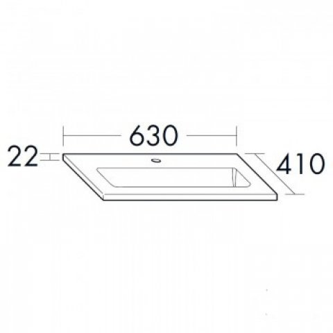 Burgbad Bel ceramic washbasin SFCL063, 1 tap hole, width: 630mm, white