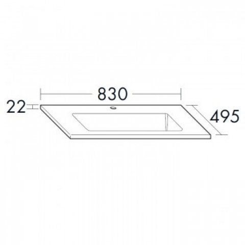 Burgbad Bel ceramic washbasin SFCL083, 1 tap hole, width: 830mm, white