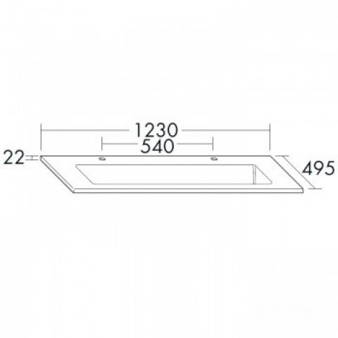 Burgbad Bel ceramic washbasin SFCM123, 2 tap holes, width: 1230mm, white