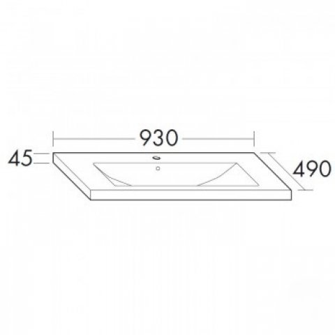 Burgbad Eqio ceramic washbasin KBAP093, 1 tap hole, with overflow, width: 930mm, white