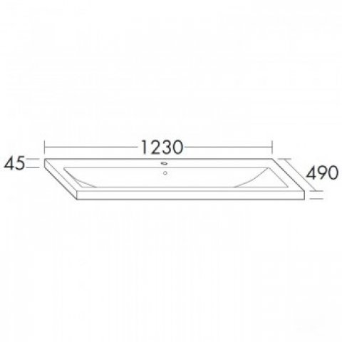 Burgbad Eqio ceramic washbasin KBAP123, 1 tap hole, with overflow, width: 1230mm, white