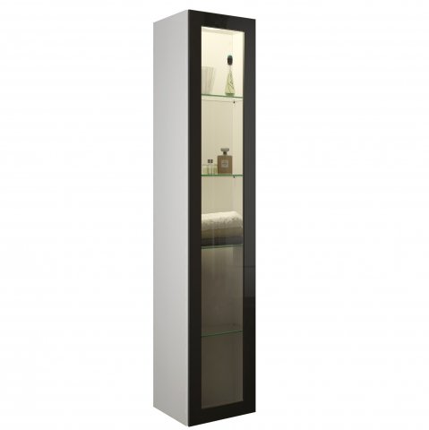 Burgbad Yumo Tall cabinet, left-hinged, 1 door, with LED interior lighting, width: 350mm, handle G0179