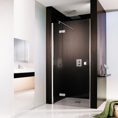 HSK Atelier swing door with fixed panel in niche, dimensions: 75.0 x 200.0 cm, left stop