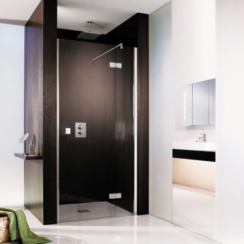 HSK Atelier swing door with fixed panel in niche, dimensions: 75.0 x 200.0 cm, right stop