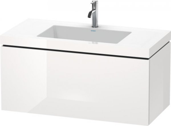 Duravit L-Cube furniture wash basin c-bonded with base, wall-hung, 100x48 cm, 1 pull-out, without overflow, 1 tap hole