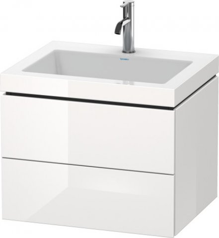 Duravit L-Cube furniture washstand c-bonded with base, wall-hung, 60x48 cm, 2 drawers, without overf...