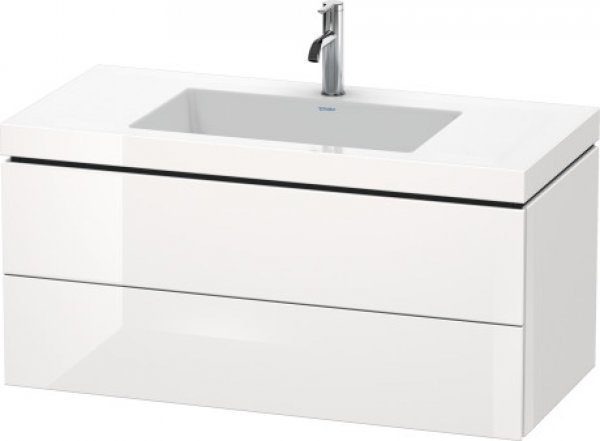 Duravit L-Cube Möbelwaschtisch c-bonded mit Unterbau wandhängend, 100x48 cm, 2 Schubkästen, ohne ...