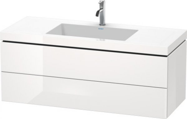 Duravit L-Cube Möbelwaschtisch c-bonded mit Unterbau wandhängend, 120x48 cm, 2 Schubkästen, ohne ...