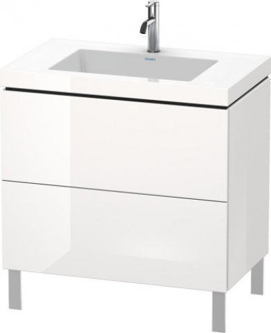 Duravit L-Cube furniture washstand c-bonded with base floor standing, 80x48 cm, 2 drawers, without o...