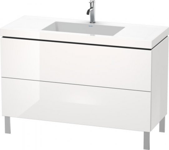 Duravit L-Cube furniture washstand c-bonded with base floor standing, 120x48 cm, 2 pull-outs, withou...