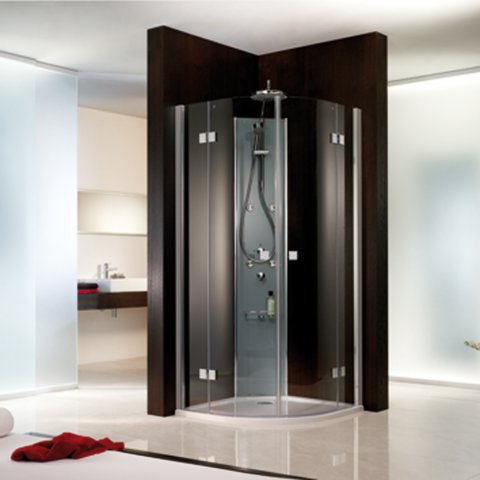 HSK studio quarter circle shower enclosure with revolving door 4-part 1750080550, 80x80 cm, height: ...