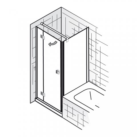 HSK studio shortened side wall for revolving door 1791075, 75cm