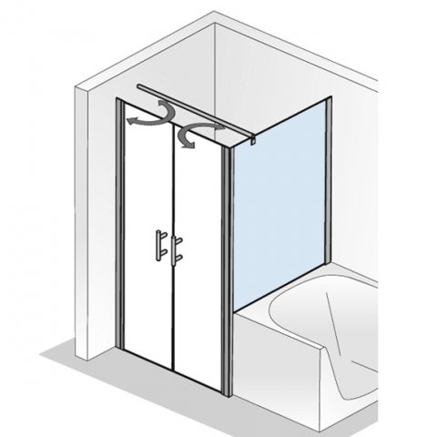 HSK Favorit Nova shortened side panel for swing door, size: 75 x 170 cm (W/H)