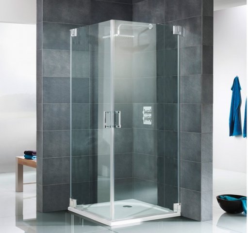 HSK K2 Frameless corner shower with 2 swing doors K2.27, size: up to 102.0 x 200.0 cm