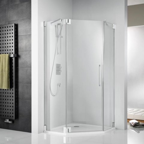 HSK K2 Pentagonal shower revolving door, frameless, K2.60, size: up to 100.0 x 200.0 cm, left-hand h...