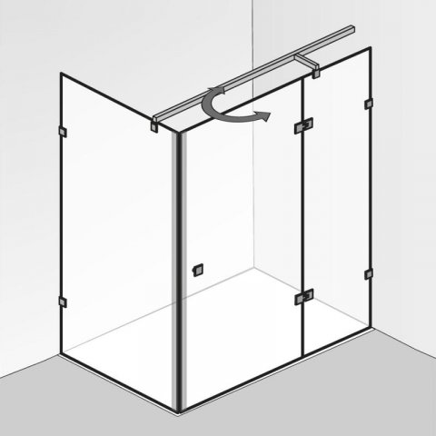 HSK Atelier Pur hinged door, hinged, with fixed panel and side panel AP.123, size: up to 100.0 x 200...