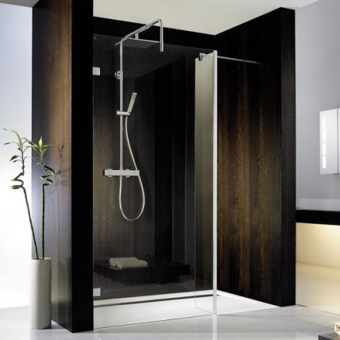 HSK Atelier Pur frameless Walk In glass element with side panel AP.71, up to 500(w) x 1000(c) x 2000...