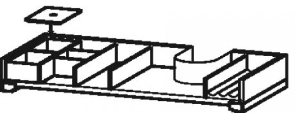 Duravit furnishing system, suitable for cabinet width 1020mm, incl. siphon cut-out, for pull-out, right-hand version