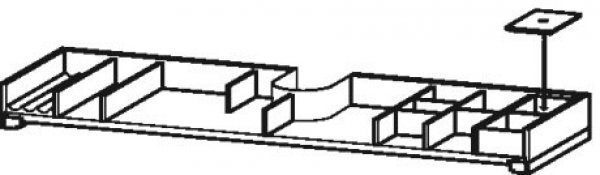 Duravit furnishing system, suitable for cabinet width 1338mm, incl. siphon cut-out