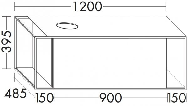 Burgbad Junit Vanity unit SFRJ120L for surface-mounted washbasins, version left, width: 1200, incl. ...