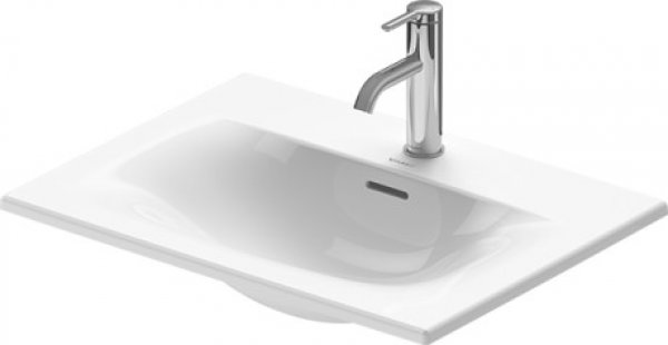 Duravit built-in washbasin Viu 038560, 600x450 mm, 2 tap holes for installation from above, with ove...