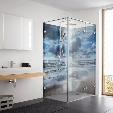 HSK Atelier Plan Pur revolving door on side part + side wall, size: up to 100.0 cm x 200.0 cm, right...