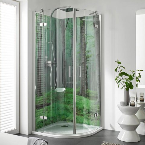 HSK Atelier Plan 4-part round shower, radius 550 mm, dimensions: 100.0 cm x 200.0 cm