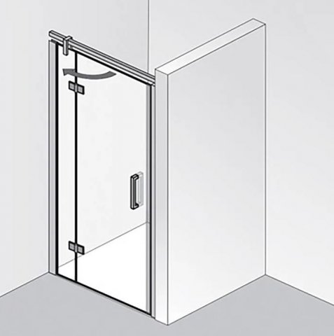 HSK Atelier Plan revolving door on side part, with clip profile, dimensions: 75.0 cm x 200.0 cm, left stop