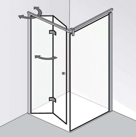 HSK Atelier Plan hinged folding door for side panel, dimensions: 75.0 cm x 200.0 cm, left stop