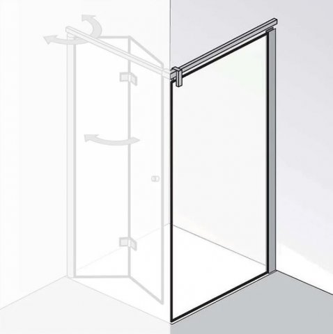 HSK Atelier Plan side wall for folding door, dimensions: 140.0 cm x 200.0 cm