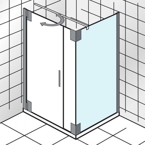 HSK K2P Side panel for hinged door on secondary section, dimensions: 140.0 cm x 200.0 cm, stop left/...