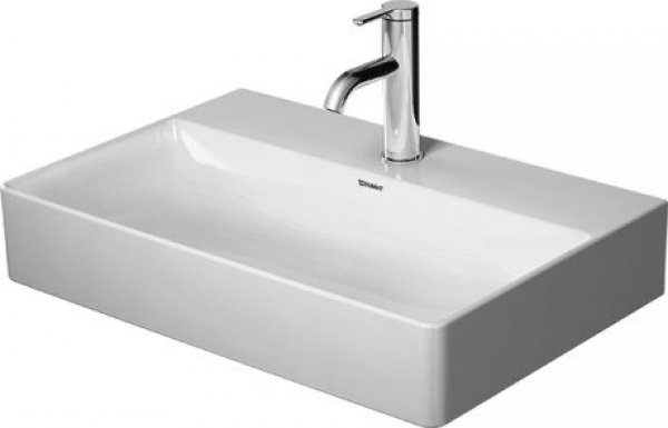 Duravit DuraSquare Wash basin, furniture wash basin Compact 60x40cm, 2 tap holes, without overflow, ...