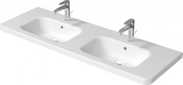 Duravit DuraSquare double wash basin 1400x480 mm, 1 tap hole, with overflow, with tap hole bench