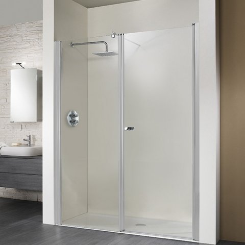 HSK Exklusiv hinged door for niche, 2-part, size: 160 x 200 cm, right-hand hinge