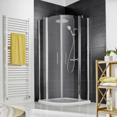 HSK Favorit Nova round shower with 2 swing doors, 4 parts, size: 100 x 100 x 195 cm, radius: 550 mm