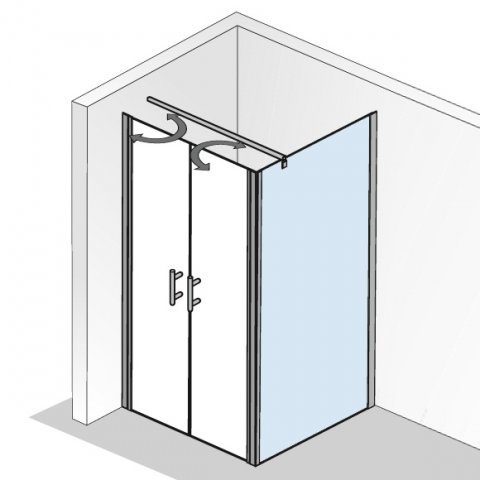 HSK Favorit Nova side panel for swing door, size: 100 x 195 cm (W/H)