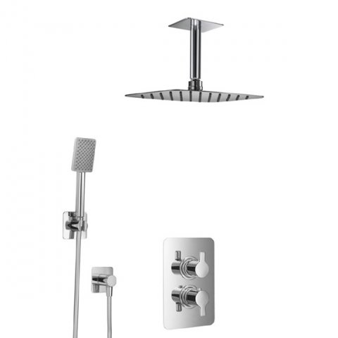 HSK Shower Set 2.04 Softcube, with ceiling arm, chrome, 1002204-RKB10