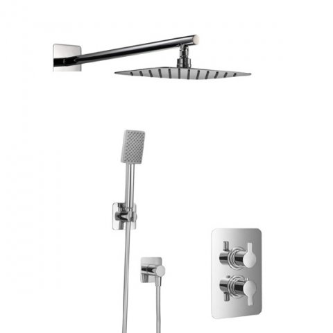 HSK Shower Set 2.04 Softcube, with wall bracket straight, chrome, 1002204-RKB9