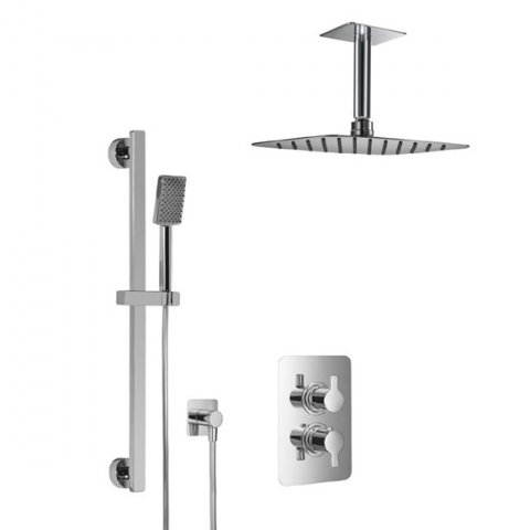 HSK Shower Set 2.05 Softcube, with ceiling arm, chrome, 1002205-RKB10