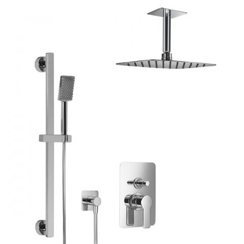 HSK Shower-Set 2.25 Softcube with ceiling arm, chrome, 1000225-RKB10