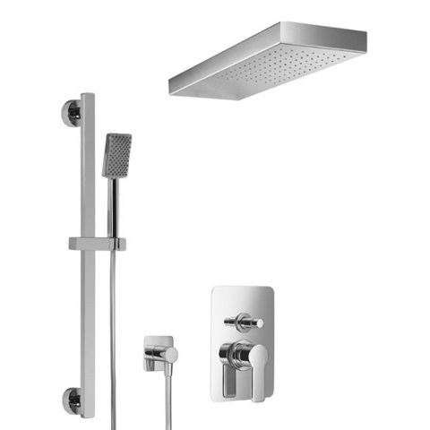 HSK Shower-Set 2.25 Softcube with rain traverse, chrome, 1000225-KB20