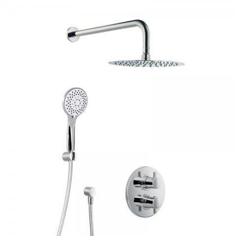 HSK Shower Set 1.04 Round, with wall bracket round curved, chrome, 1002104