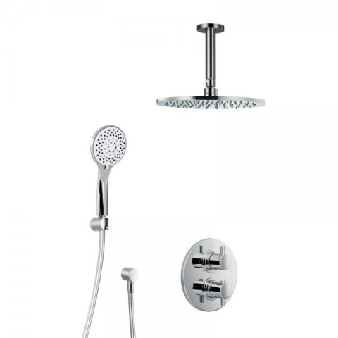 HSK Shower Set 1.04 Round, with ceiling arm round, chrome, 1002104-RKB1