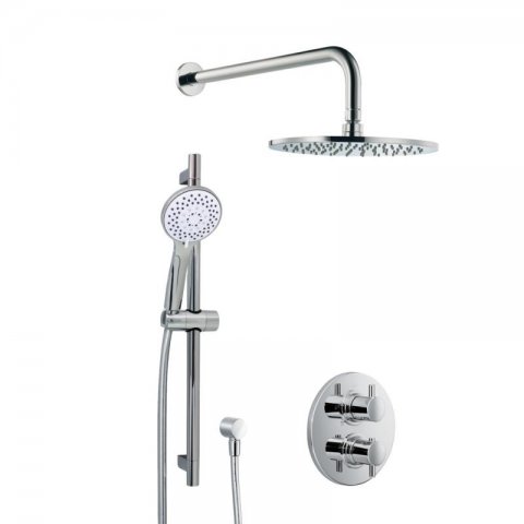 HSK Shower Set 1.05 Round, with wall bracket round curved, chrome, 1002105