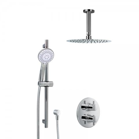 HSK Shower Set 1.05 Round, with ceiling arm round, chrome, 1002105-RKB1